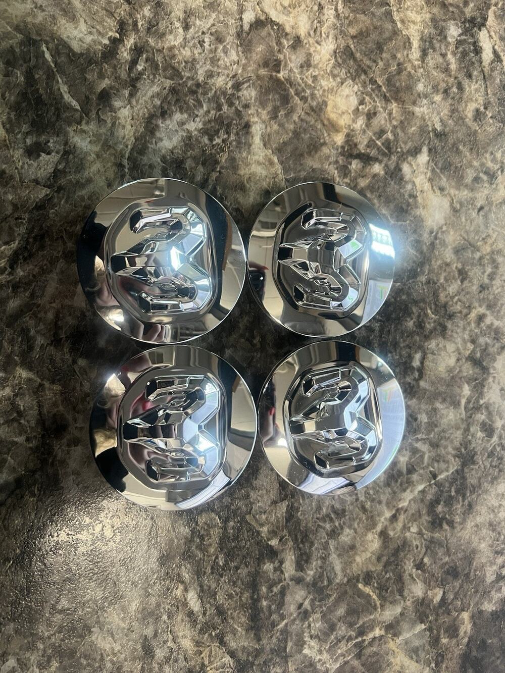 OEM set of 4 Dodge Ram 1500 chrome wheel rim center caps 2.5" 63mm Genuine Mopar